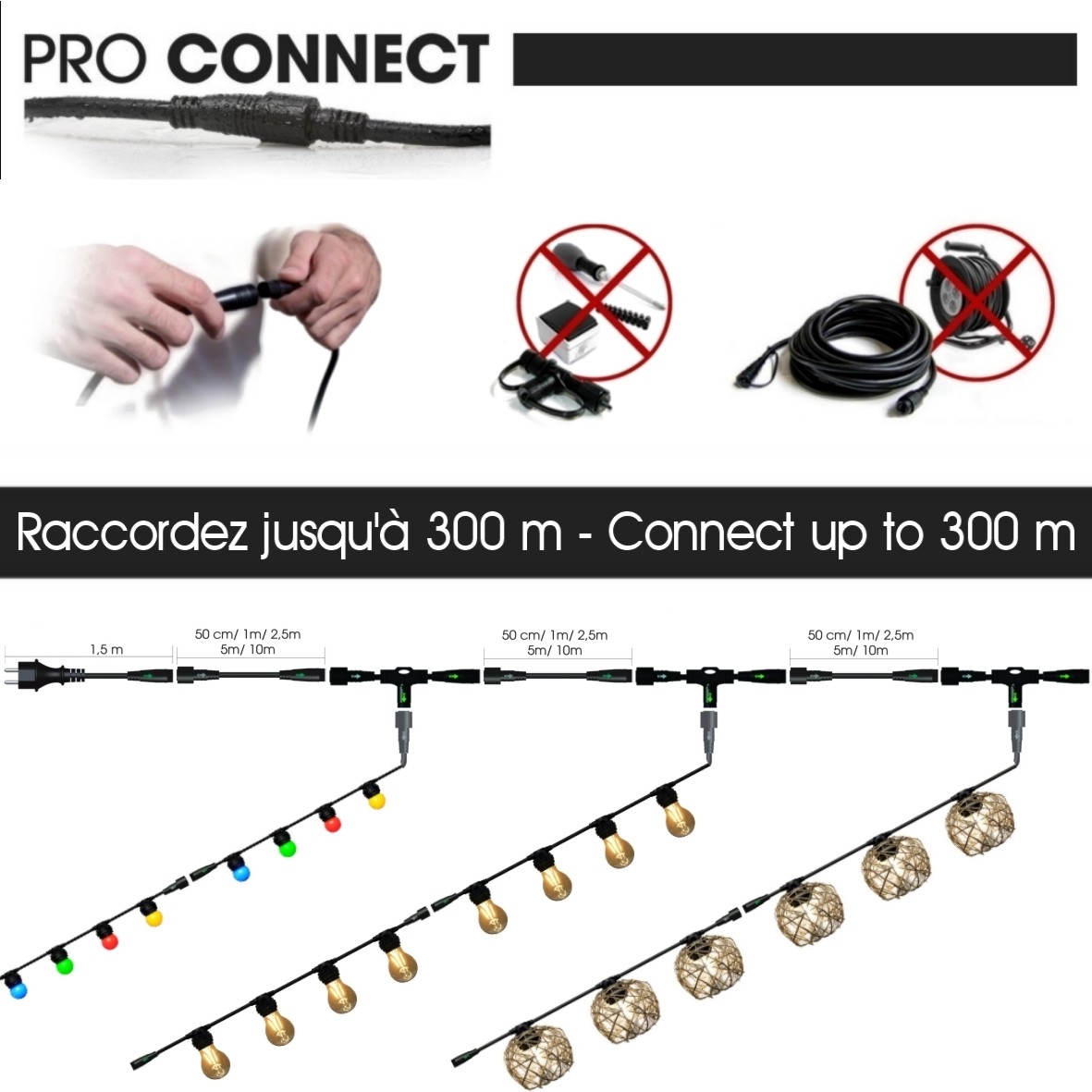[G501] G501 - EXTENSION - Guirlande CLASSIC 0,5m 1xE27