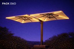 [1014 DUO] Kit di illuminazione per ombrellone DUO: 8 strisce LED da 1,1 m (8x750 lumen)