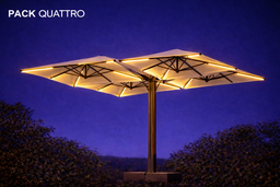 [1014 QUATTRO] PRO DUO Sonnenschirm-Beleuchtungsset: 16 x 1,1 m LED-Streifen (8 x 750 Lumen)