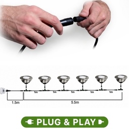[2036-Set6] Kit 6 Spots encastrés pour bois Ø6cm - 3000°K + Accessoires